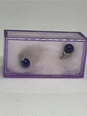 Harry Mason vintage silver lapis Dangles - original purple box